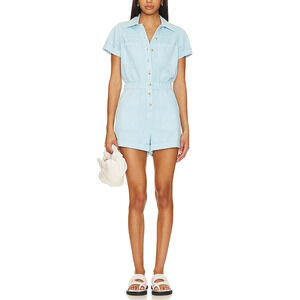 Show Me Your Mumu 'Cannon' Blue Cotton Romper Size S